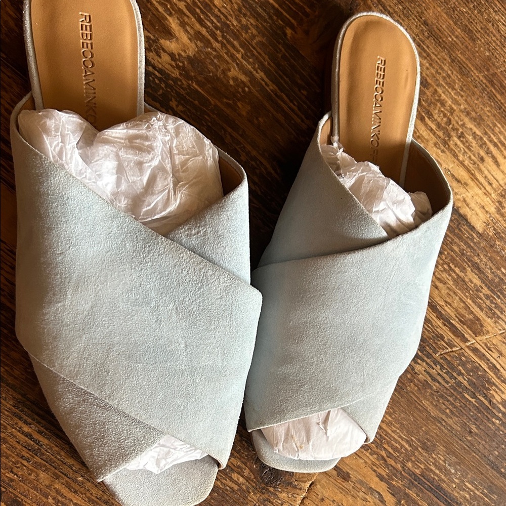 Rebecca Minkoff Women's Pale Blue Mules